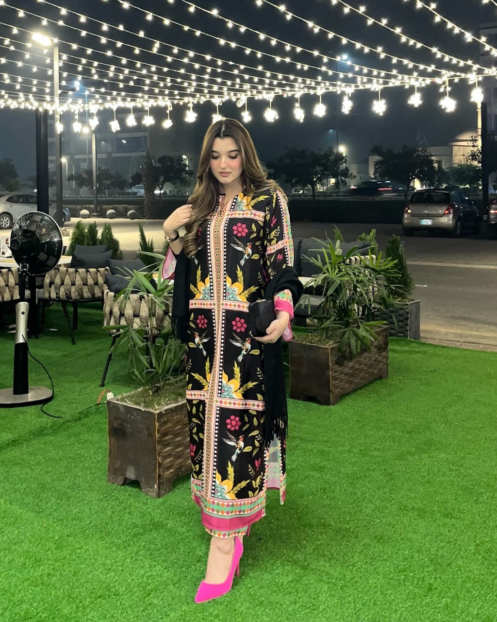 BLACK Gul Bahaar digital printed Co Ords set