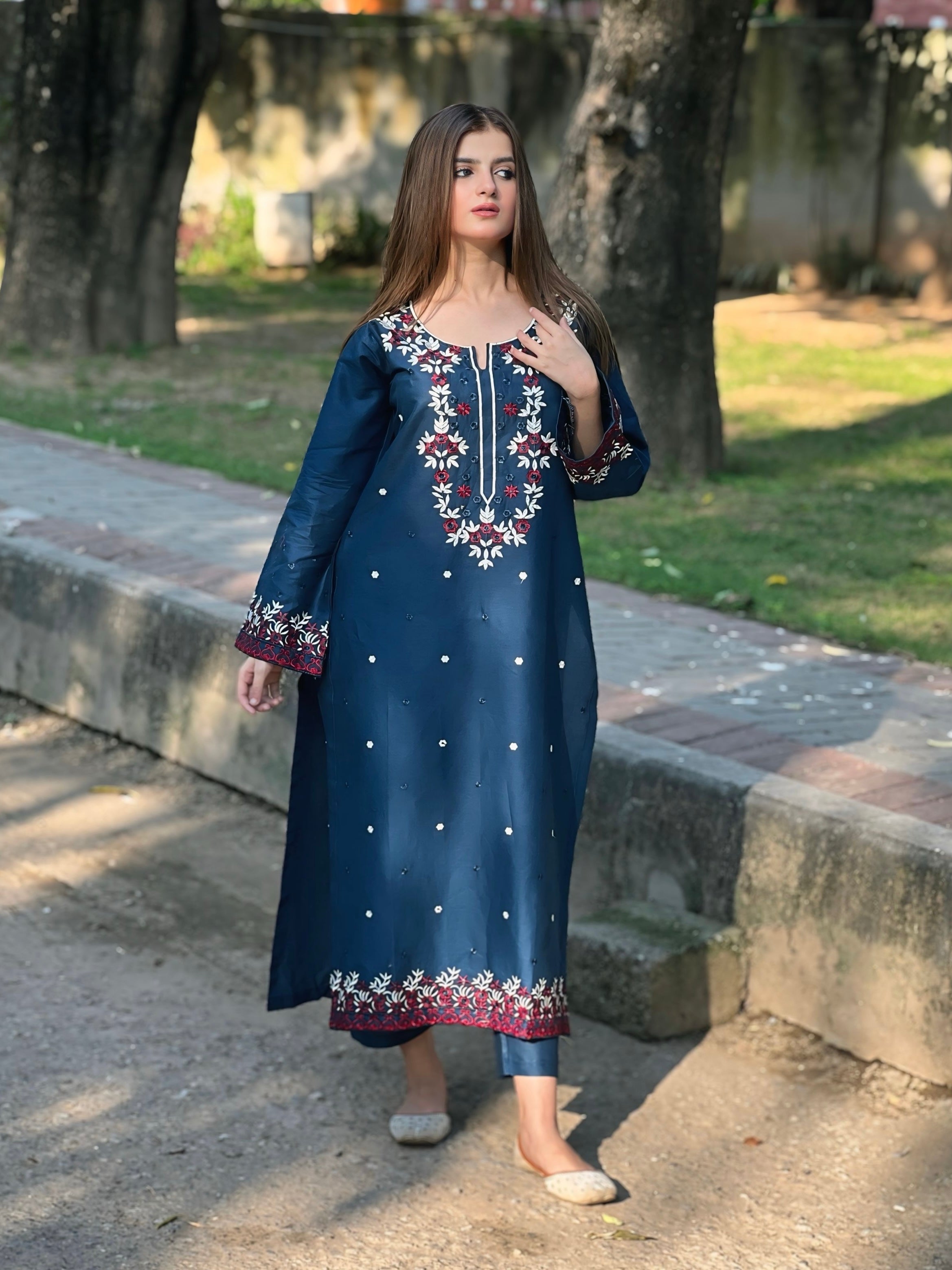 HEER Embroidered 2 pc set