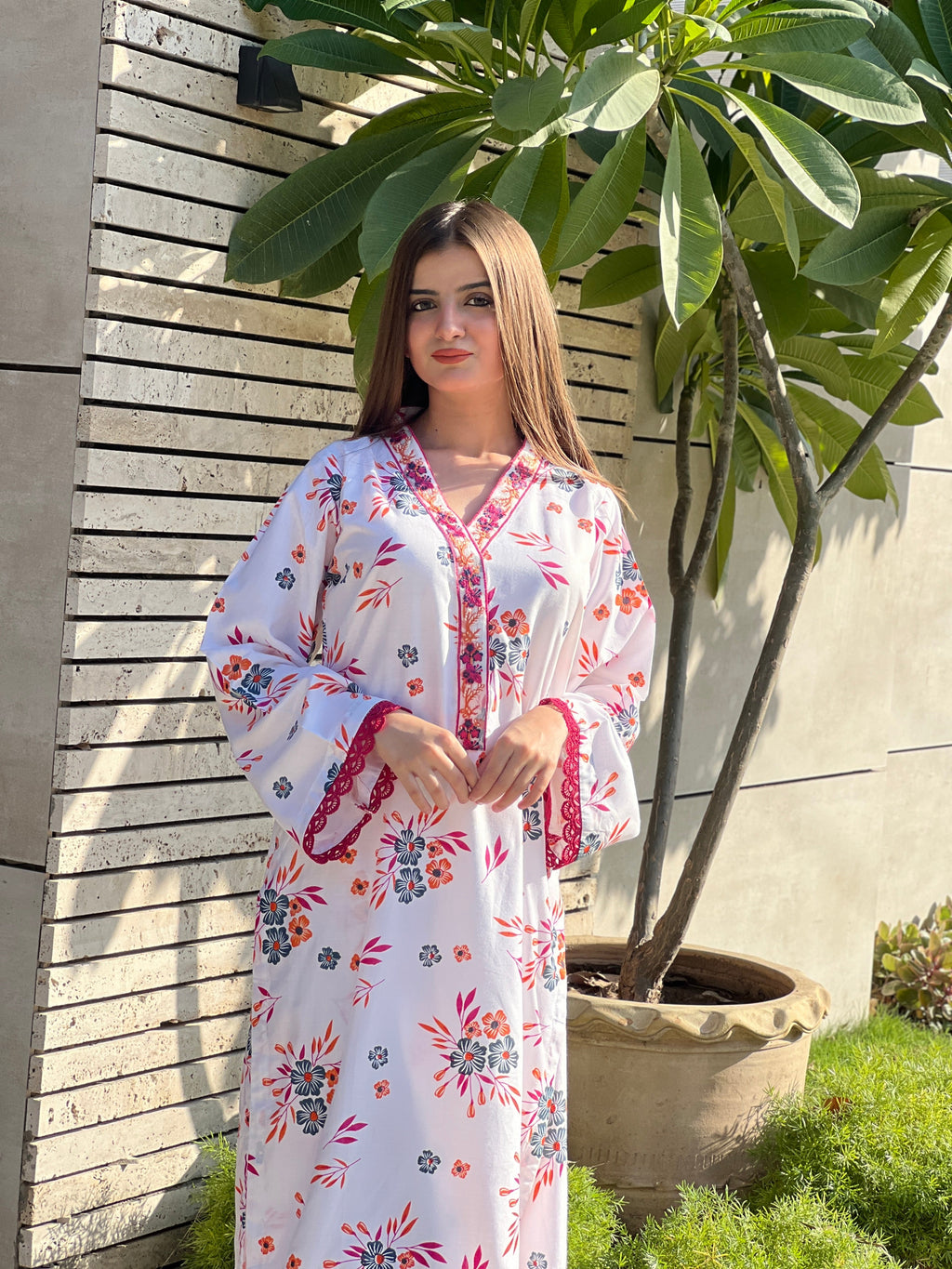 WHITE ELEGANCE Embroidered 2 pc