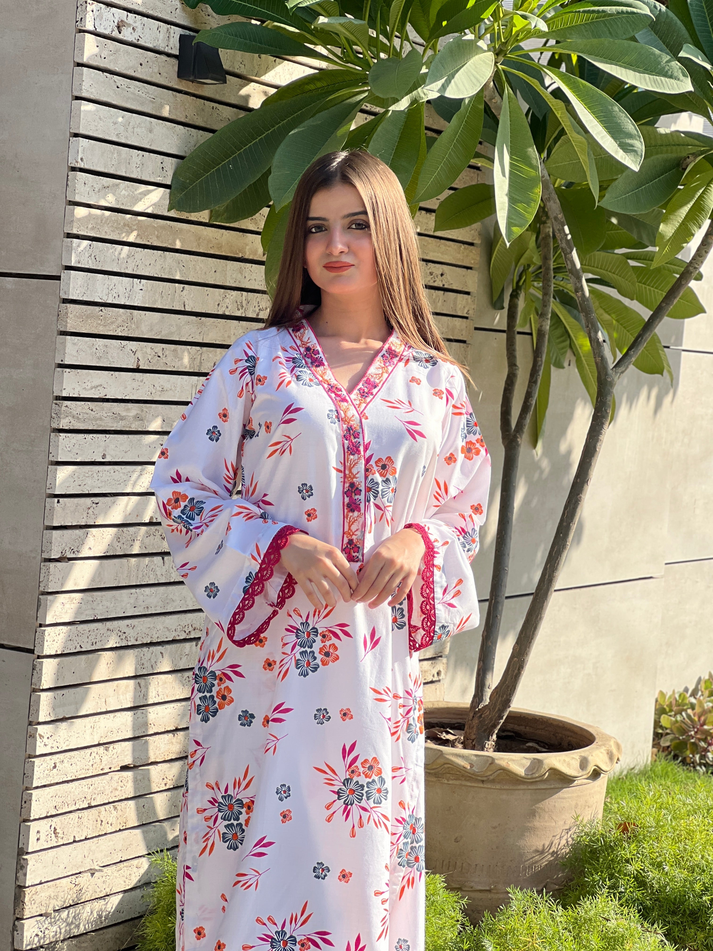 WHITE ELEGANCE Embroidered 2 pc