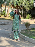 WARDA Block print Embroidered Lace 2 pc