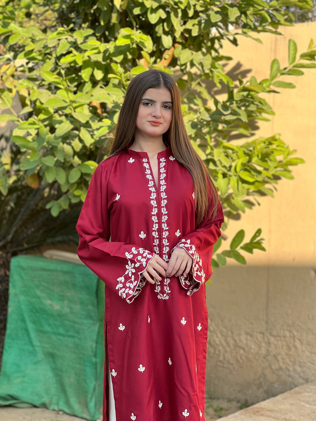 ZARF 2 pc Embroidered Shirt + Embroidered Farshi Shalwar