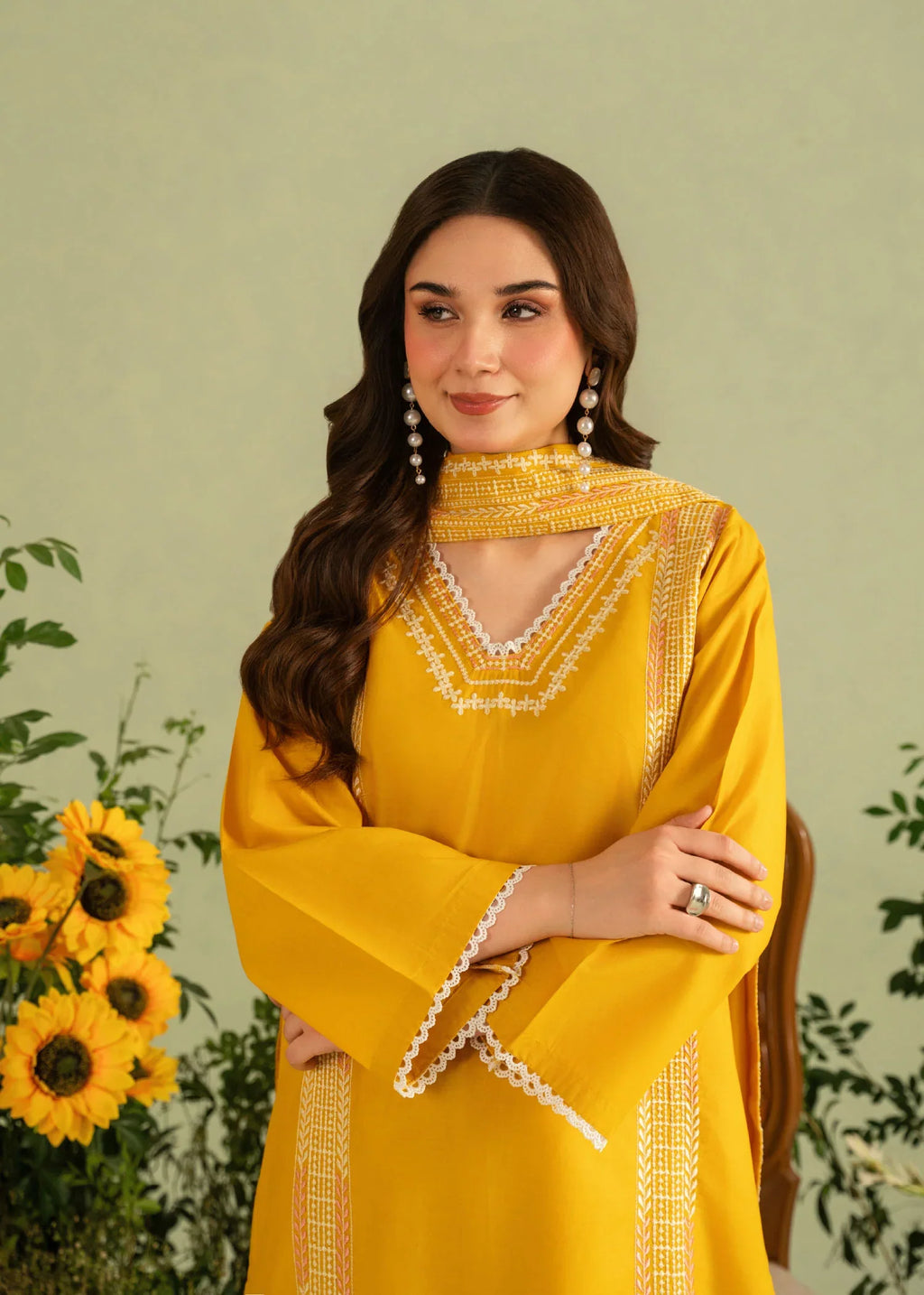 LIME Embroidered 3 pc