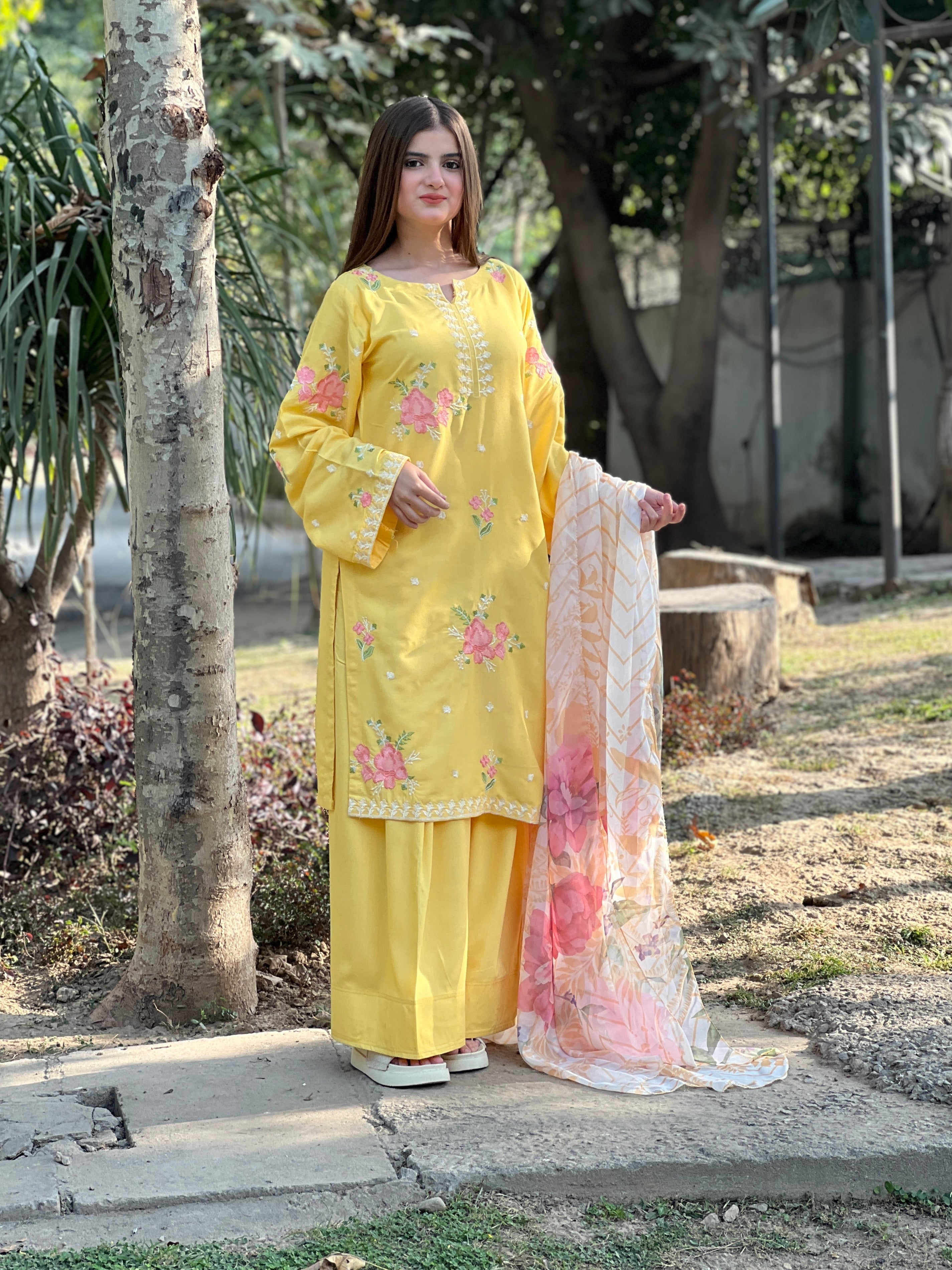 SUNFLOWER Embroidered 3 pc