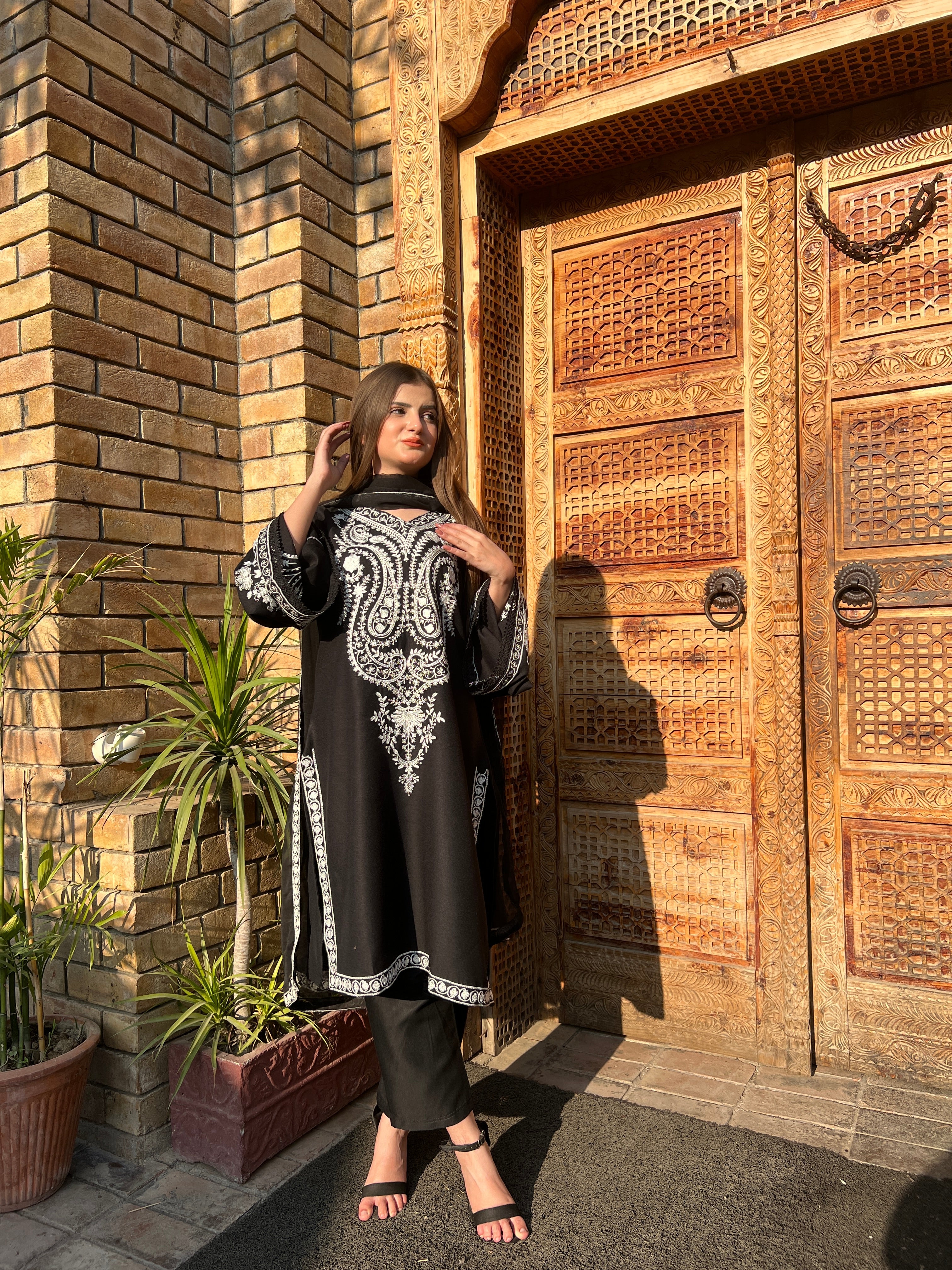 MIDNIGHT GOLD Embroidered 3 pc