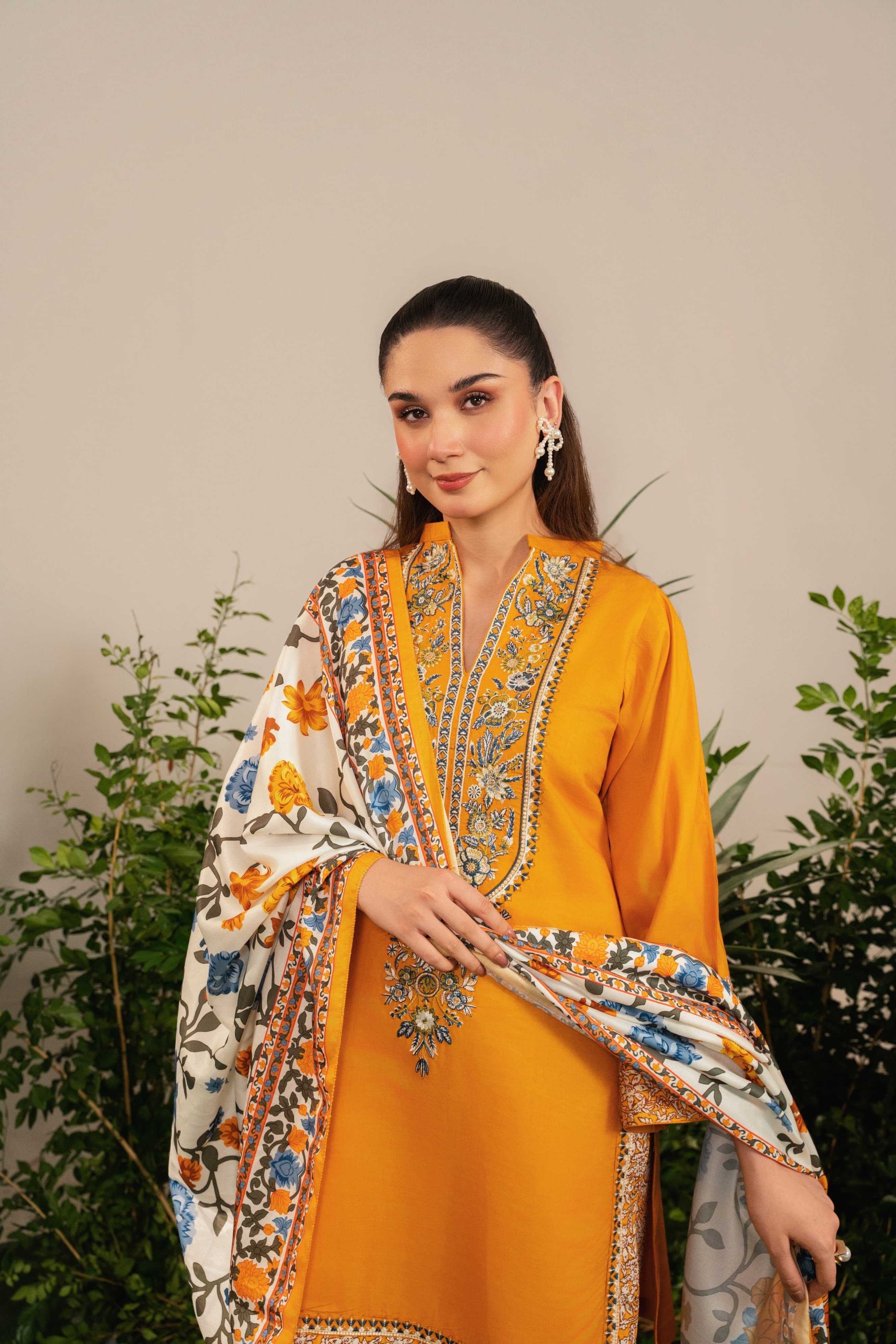 HAZEL Embroidered 3 pc with Shawl